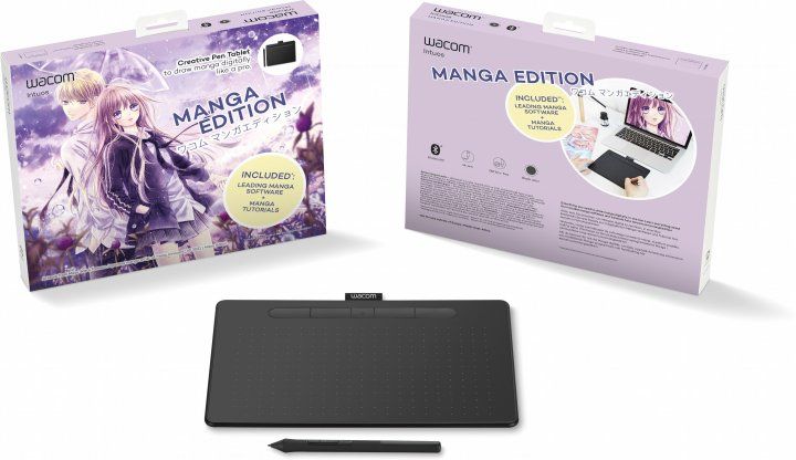 Графічний планшет Wacom Intuos S Bluetooth Black Manga (CTL-4100WLK-M) 444679 фото