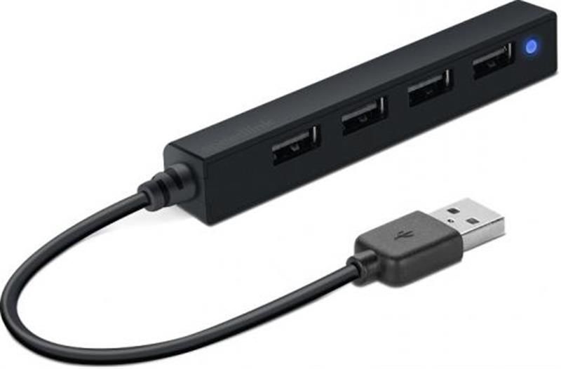 Концентратор USB2.0 SpeedLink Snappy Slim Black (SL-140000-BK) 4хUSB2.0 246779 фото