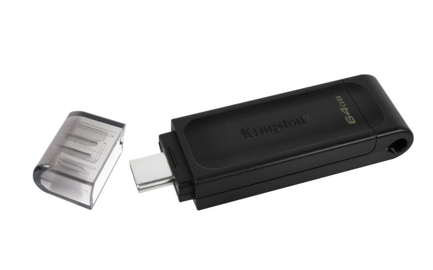 Флеш-накопичувач USB3.2 64GB Type-C Kingston DataTraveler 70 Black (DT70/64GB) 306907 фото