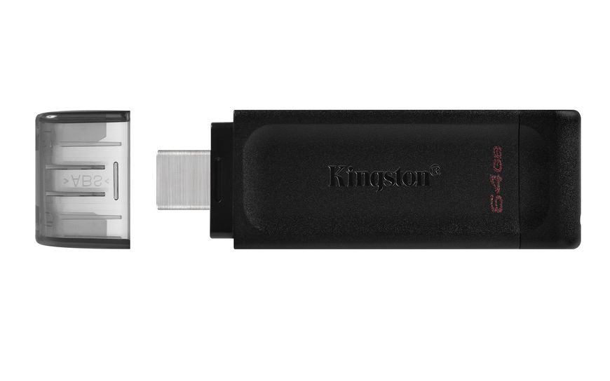 Флеш-накопичувач USB3.2 64GB Type-C Kingston DataTraveler 70 Black (DT70/64GB) 306907 фото