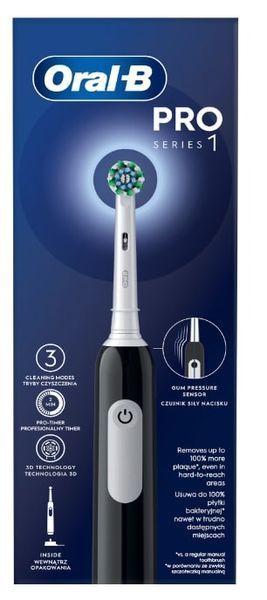 Зубна електрощітка Braun Oral-B Pro1 D305.513.3X CrossAction Black 509120 фото