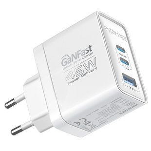 Зарядний пристрій Promate PowerPort 45W White 558426 фото