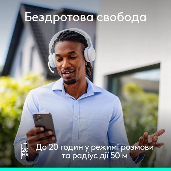 Bluetooth-гарнітура Logitech Zone Wireless 2 ES Off-White (981-001508) 589676 фото