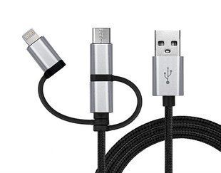 Кабель REAL-EL Premium 3in1 USB - Lightning + micro USB + USB Type-C (M/M), 1 м, чорний (EL123500035) 258736 фото