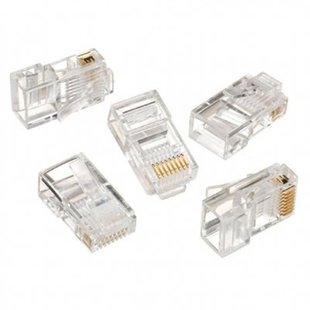 Конектор RJ 45 Cablexpert (LC-8P8C-001/50) із позолоченими контактами (50 шт/уп) 298475 фото