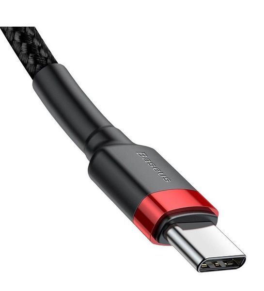 Кабель Baseus Cafule USB-C-USB-C, PD2.0 60W 1м Black/Red (CATKLF-G91) 360343 фото