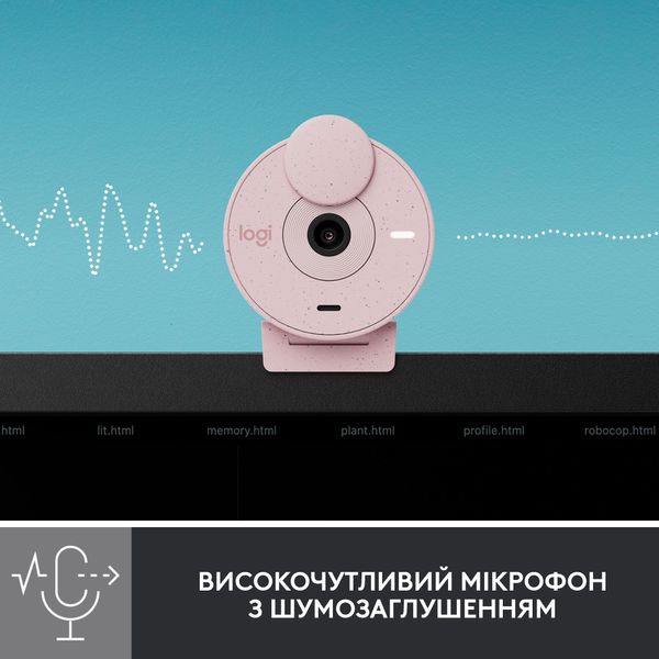 Веб-камера Logitech Brio 300 Rose (960-001448) 453737 фото