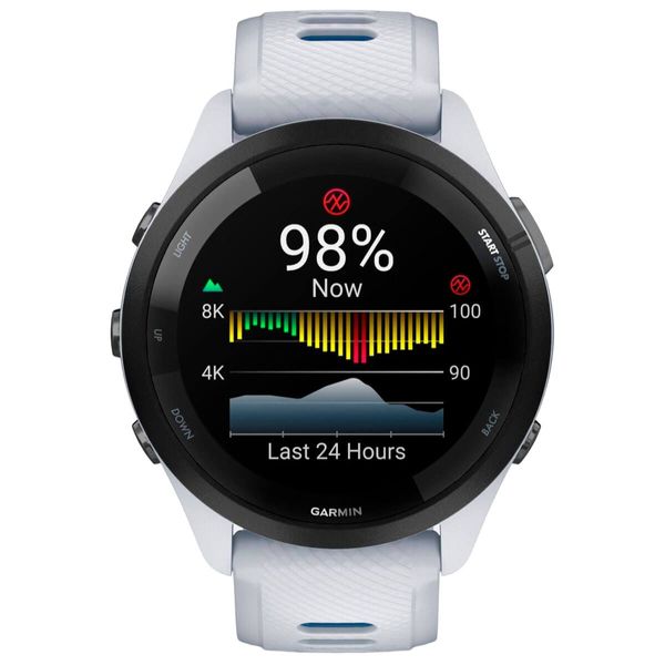 Смарт-годинник Garmin Forerunner 265 Black Bezel with Whitestone Case and Whitestone/Tidal Blue Silicone Band (010-02810-51) 460477 фото