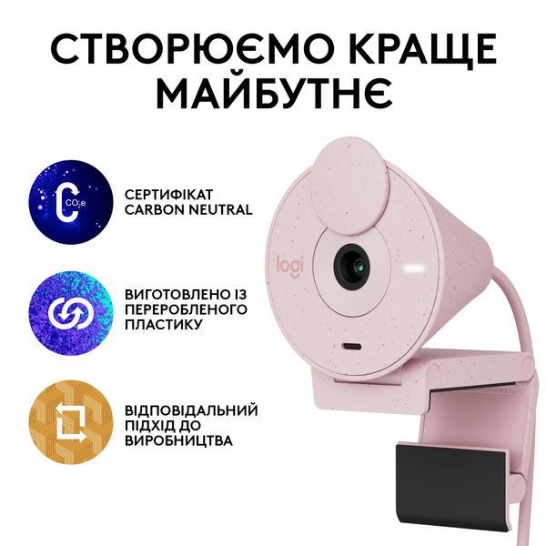 Веб-камера Logitech Brio 300 Rose (960-001448) 453737 фото