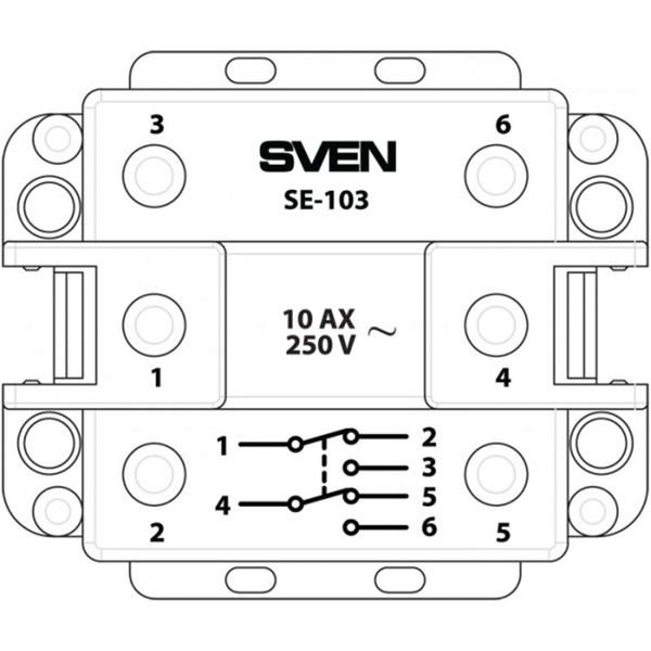 Вимикач SVEN Home SE-103 прохідний двополюсний одинарний прихованого типу білий 60641 фото