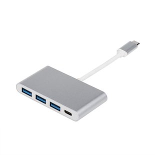 Концентратор USB Type-CAtcom 3хUSB3.0, USB Type-C, 0.1м, метал Silver (12808) 269872 фото