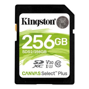 Карта пам`яті SDXC 256GB UHS-I/U3 Class 10 Kingston Canvas Select Plus R100/W85MB/s (SDS2/256GB) 277340 фото