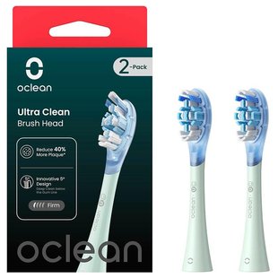 Насадка для зубної електрощітки Oclean UC01 G02 Ultra Clean Brush Head Green (2 шт) (6970810553512) 492452 фото