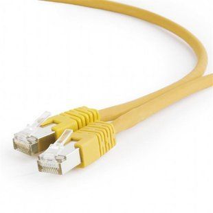 Патч-корд S/FTP Cablexpert (PP6A-LSZHCU-Y-1M) литий, 50u штекер із клямкою, 1м, жовтий 241107 фото