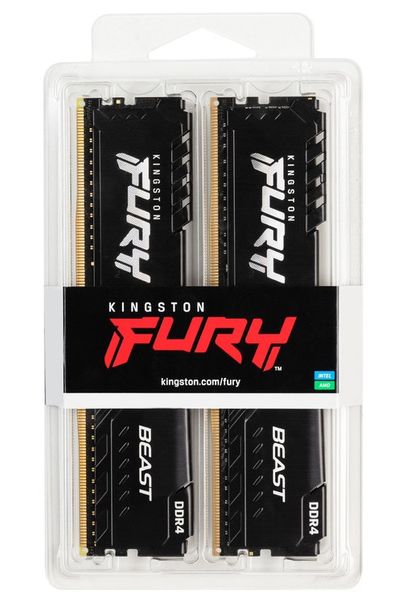 Модуль пам`ятi DDR4 2x16GB/3600 Kingston Fury Beast Black (KF436C18BBK2/32) 363803 фото