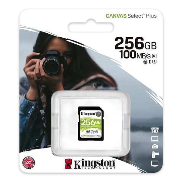 Карта пам`яті SDXC 256GB UHS-I/U3 Class 10 Kingston Canvas Select Plus R100/W85MB/s (SDS2/256GB) 277340 фото