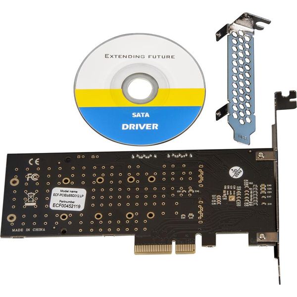 Плата розширення Frime (ECF-PCIEtoSSD012.LP) PCI-E-2хM.2+2хSATA, 88SE9215 414952 фото