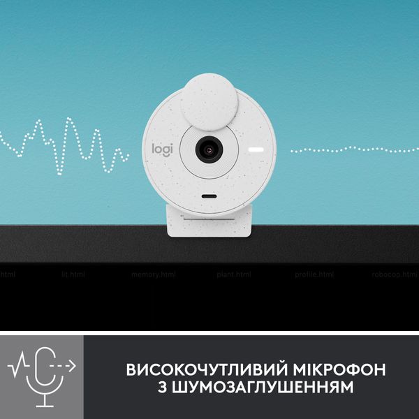 Веб-камера Logitech Brio 300 White (960-001442) 453738 фото