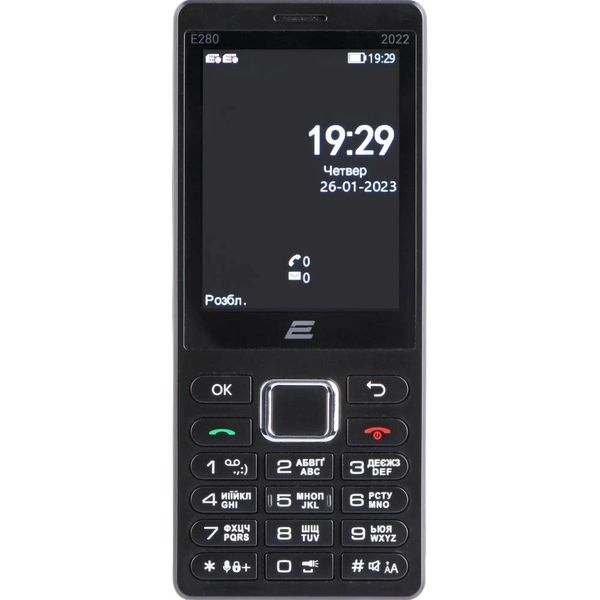 Мобiльний телефон 2E E280 2022 Dual Sim Black (688130245210) 451678 фото