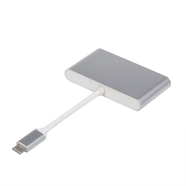 Концентратор USB Type-CAtcom 3хUSB3.0, USB Type-C, 0.1м, метал Silver (12808) 269872 фото