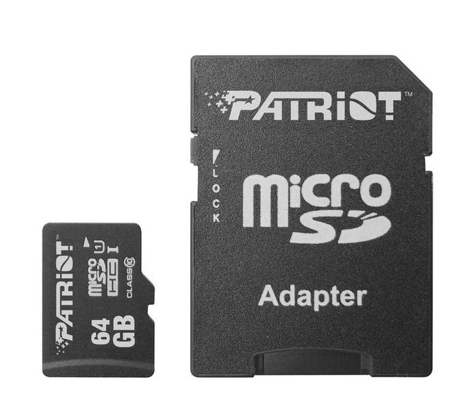 Карта пам`ятi MicroSDXC 64GB UHS-I Class 10 Patriot LX + SD-adapter (PSF64GMCSDXC10) 182887 фото