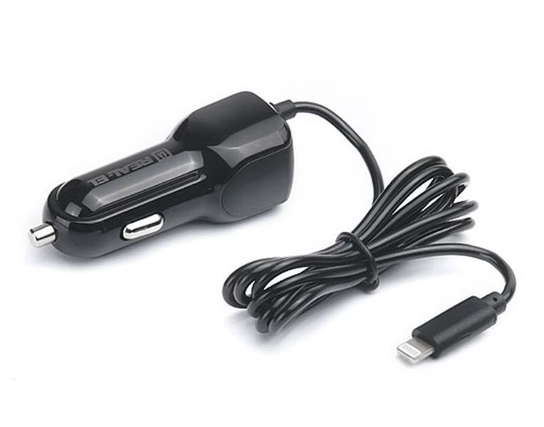Автомобільний зарядний пристрій REAL-EL CA-17 (2USB, 2.1A) Black + кабель Lightning 296263 фото