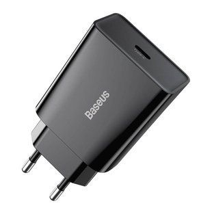 Мережевий зарядний пристрій Baseus Speed Mini PD Charger (1USB-C) 20W Black (CCFS-SN01) 379669 фото