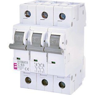 Автоматичний вимикач ETI ETIMAT 6 3p C 63А (6 kA) (2145522) 398636 фото