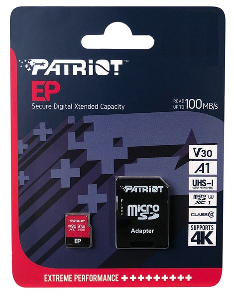 Карта пам`ятi MicroSDXC 1TB UHS-I/U3 Class 10 Patriot EP A1 R90/W80MB/s + SD-adapter (PEF1TBEP31MCX) 466776 фото