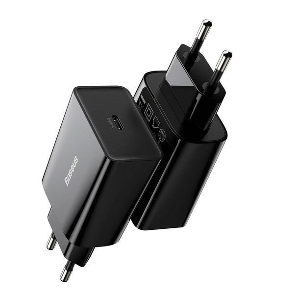 Мережевий зарядний пристрій Baseus Speed Mini PD Charger (1USB-C) 20W Black (CCFS-SN01) 379669 фото