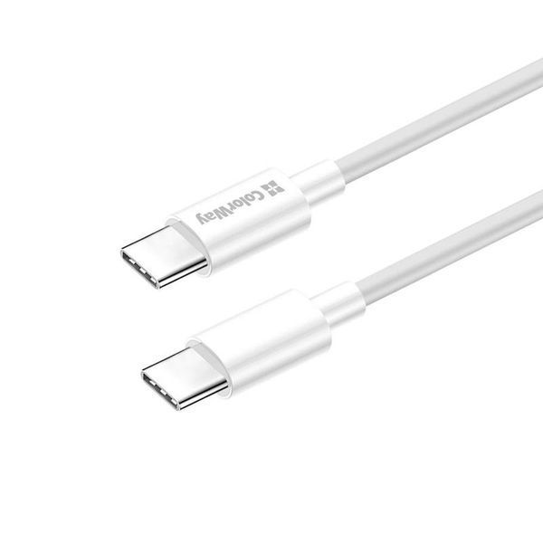 Кабель ColorWay USB Type-C - USB Type-C (M/M), PD Fast Charging 65W, 3.0 А, 1 м, White (CW-CBPDCC055-WT) 504826 фото
