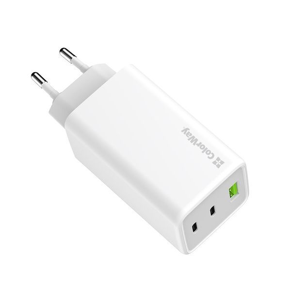Мережевий зарядний пристрій ColorWay GaN Mini 100W PD Port PPS USB (USB-2C1A) White (CW-CHS061PD-WT) 554626 фото