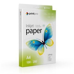 Фотопапір PrintPro глянцевий 200г/м2 A4 100арк (PGE200100A4) 127173 фото
