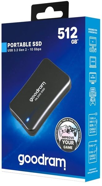 Накопичувач зовнішній SSD 2.5" USB 512GB Goodram HL200 (SSDPR-HL200-512) 465218 фото