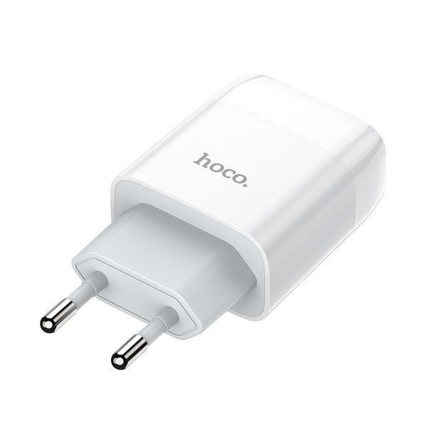 Зарядний пристрій Hoco C72A Glorious (1USB, 2.1А) White (6931474712998) + кабель Lightning 476012 фото