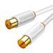 Кабель Cabletime телевізійний, 2 м, Male to Female, 75OHM, White (CF33L)