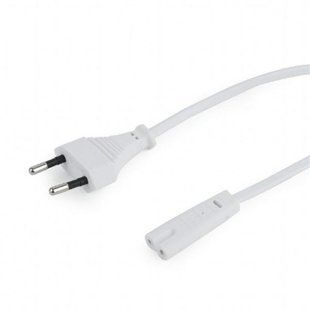Кабель живлення Cablexpert (PC-184/2-W) CEE7/16-C7, 1.8 м, білий 210079 фото