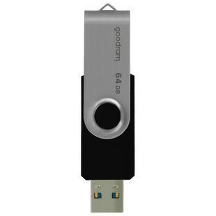 Флеш-накопичувач USB3.2 64GB Goodram UTS3 (Twister) Black (UTS3-0640K0R11) 139258 фото