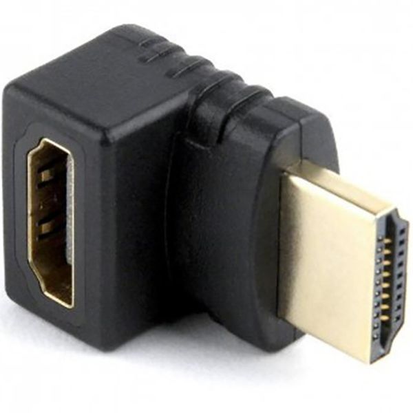 Адаптер Cablexpert HDMI - HDMI, M/F, Г-подібний, чорний (A-HDMI270-FML) пакет 203286 фото