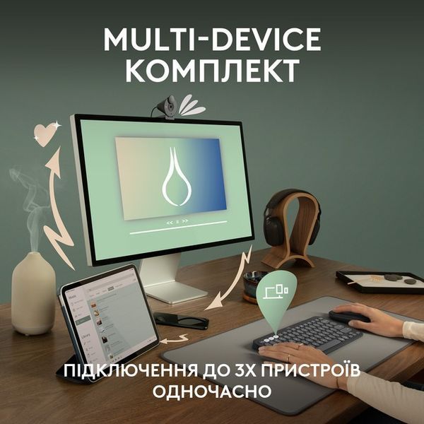 Комплект (клавіатура, миша) бездротовий Logitech Pebble 2 Combo White (920-012240) 479773 фото