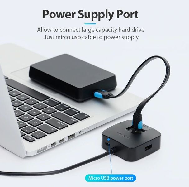 Концентратор Vention 4-Port USB 3.0, 0.5 m (CHBBD) 290556 фото