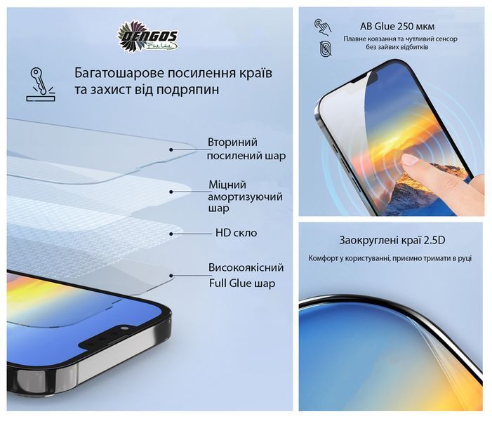 Захисне скло Dengos для Poco M8 5G Black Full Glue (TGFG-428) 599266 фото