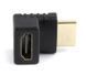 Адаптер Cablexpert HDMI - HDMI, M/F, Г-подібний, чорний (A-HDMI270-FML) пакет 203286 фото 1