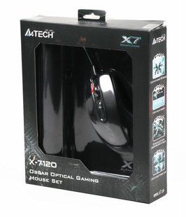 Миша A4Tech X-710BK Black USB + килимок A4Tech X7-200MP 218724 фото