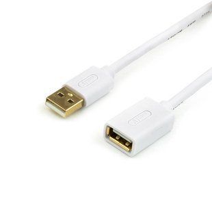 Кабель Atcom (13424) USB 2.0 AM/AF, 0.8м, білий 238409 фото