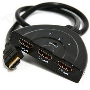Перемикач HDMI-інтерфейсу Cablexpert HDMI - 3хHDMI V 1.4 (M/F), 0.5 м, чорний (DSW-HDMI-35) блістер 197672 фото