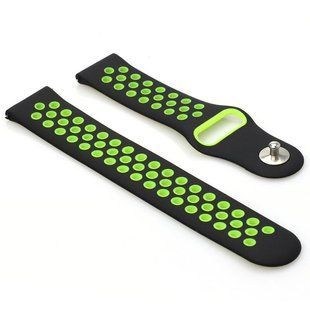 Ремінець BeCover Nike Style для Samsung Galaxy (20mm)/Watch 5/ Watch 4 40/44mm/Watch 4 Classic 42mm/Watch Active/Active 2 40/44mm/Watch 3 41mm/Gear S2/Classic/Gear Sport Black-Green (705694) 348670 фото