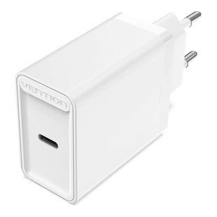 Мережевий зарядний пристрій Vention USB Type C + QC4.0 (20W) White (FADW0-EU) 439841 фото