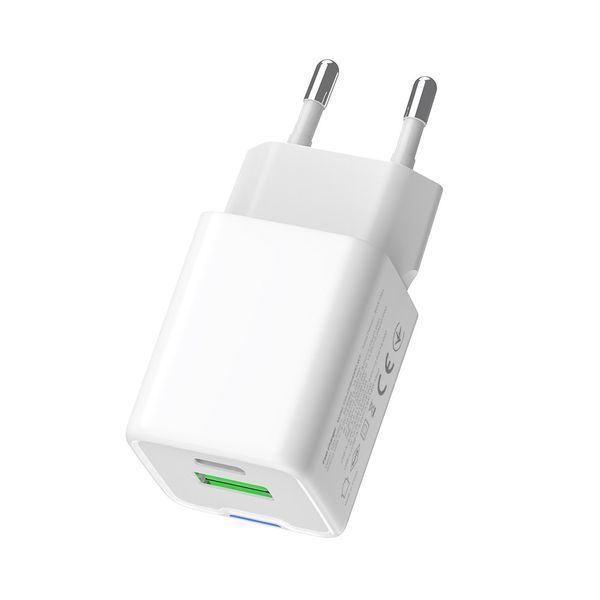 Мережевий зарядний пристрій ColorWay GaN Mini 30W PD Port PPS USB (Type-C PD + USB QC4.0) White (CW-CHS053PD-WT) 551225 фото