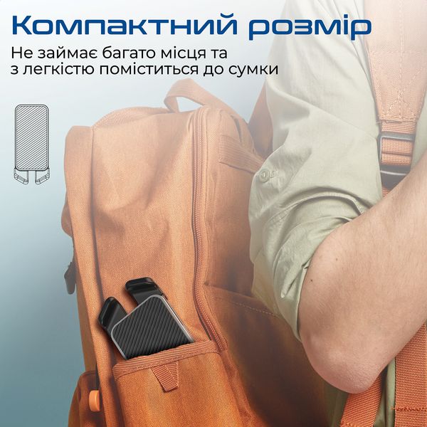 Охолоджуюча пiдставка для ноутбука Promate PocketMount Grey 480374 фото